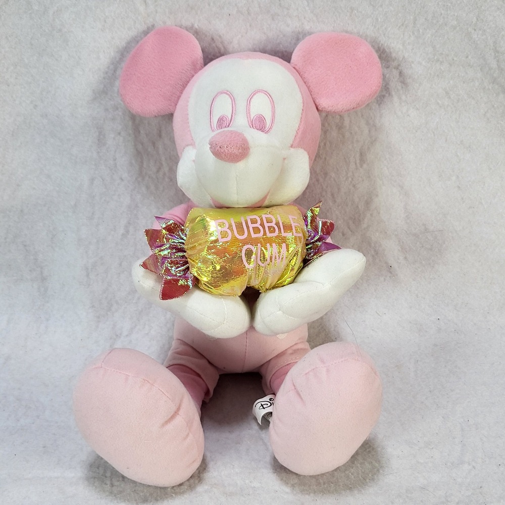Disney Mickey Mouse Pink Bubble Gum Plush Sega Prize‎ Stuffed Plush Toy 13"